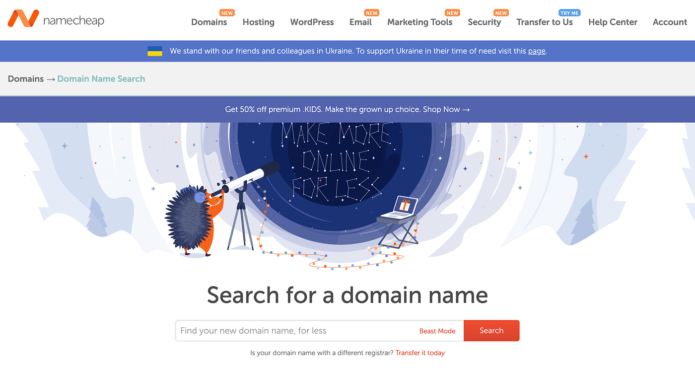 Domain Name Cost: NameCheap