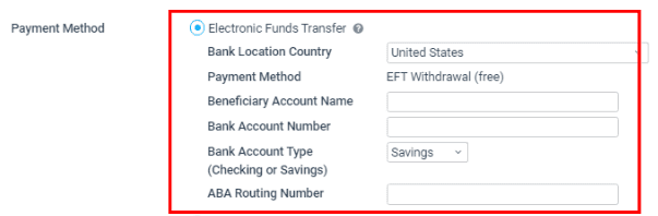 Impact Radius Affiliate Payment Method